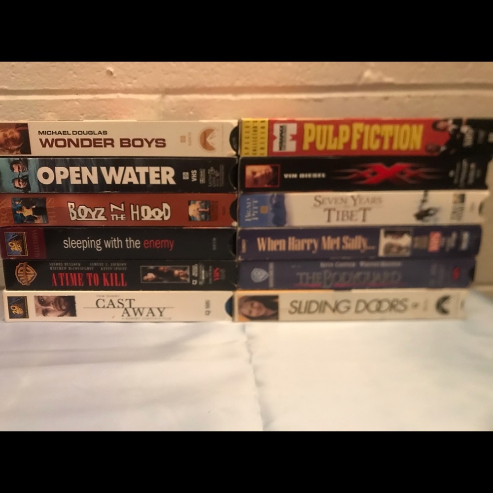 bunch of video cassette movies